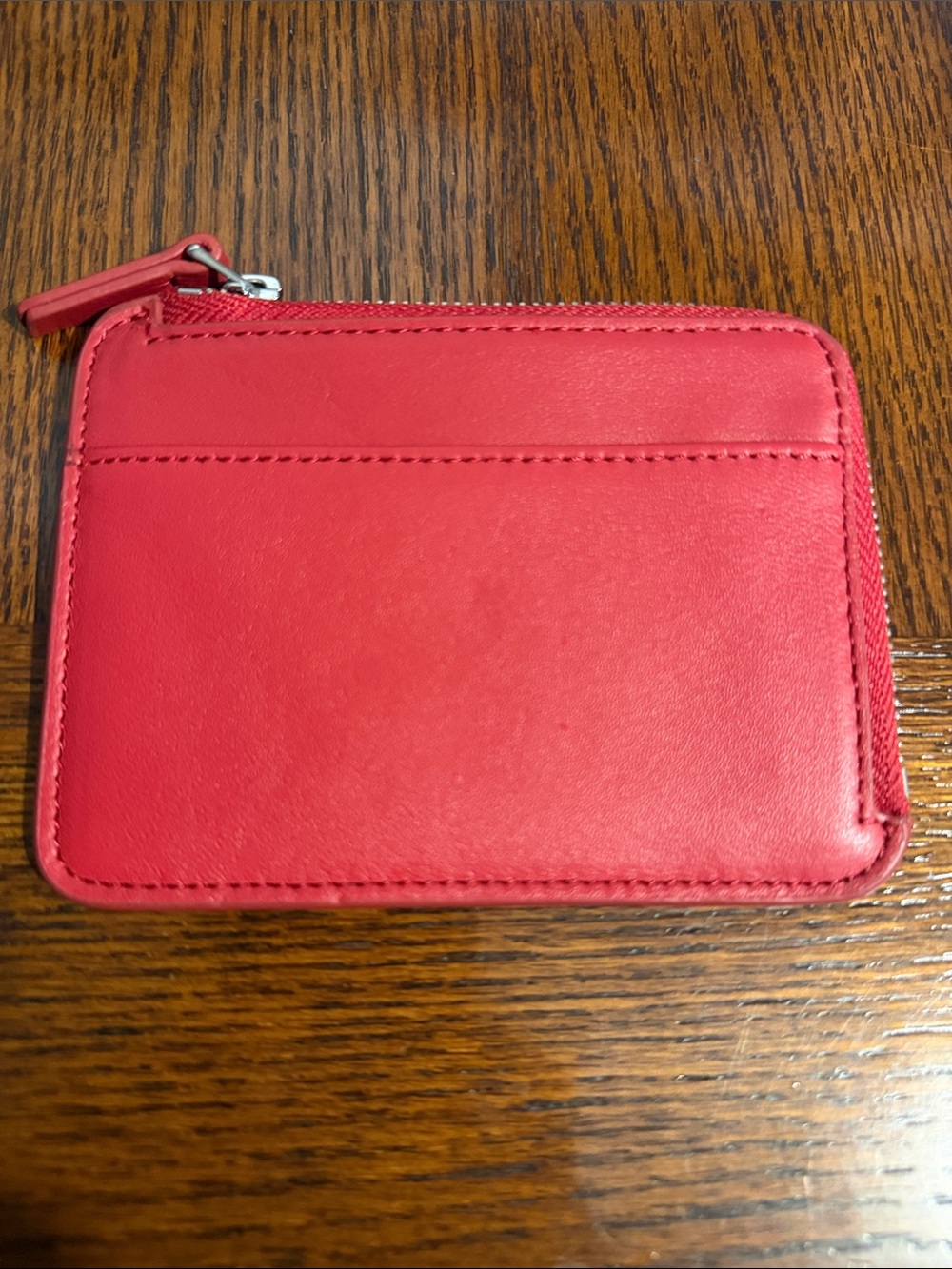 Banana Republic Red Leather Zip Card Case